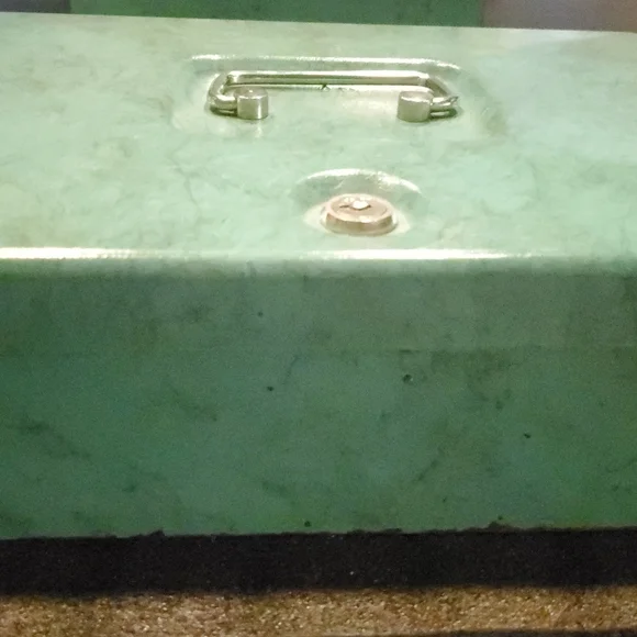 Vintage Sears Roebuck and Co. Security Box Teal with Lock and Key